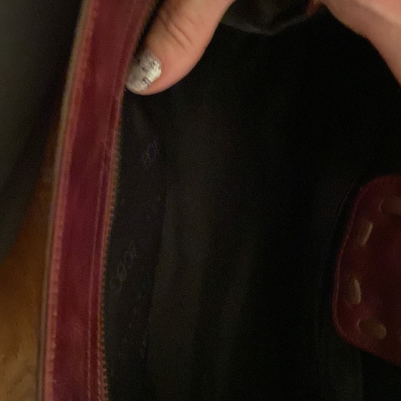 Pristine burgundy and brown leather BCBG Maxazaria purse only used one time - Picture 6 of 8